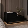 Hanah Home Kayra Mesita de noche con LED - Negro